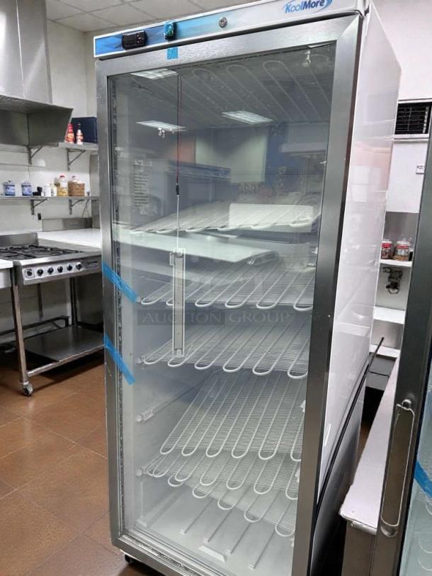 KoolMore KM-FHD20MGD commercial glass door freezer, 20 Cu. Ft., UL & NSF listed, immaculate condition, fully tested.