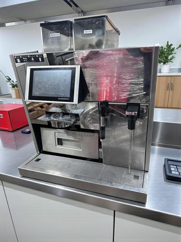 Thermoplan Black&White 3 espresso machine, premium condition, stainless steel, touchscreen, UL & NSF listed, fully operational.