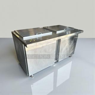 Continental Refrigerator SW60-24M prep table, stainless steel, 60", exceptional condition, fully operational, label visible.