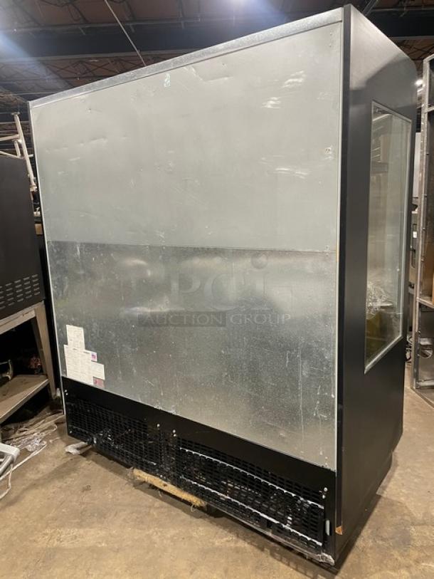 Federal Industries RSSD678SC5 black commercial refrigerated display case, stainless steel interior, multi-tier, 120/208-240V.