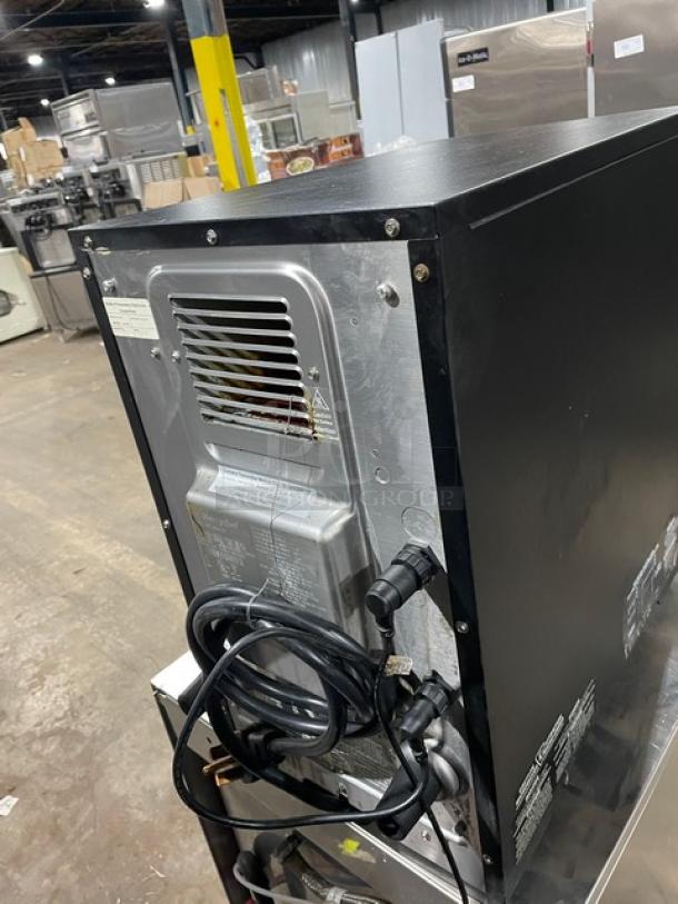 MerryChef Eikon E2S black electric countertop oven, model serial 2108213092096, shown from the back; 208/240V 1 Phase.