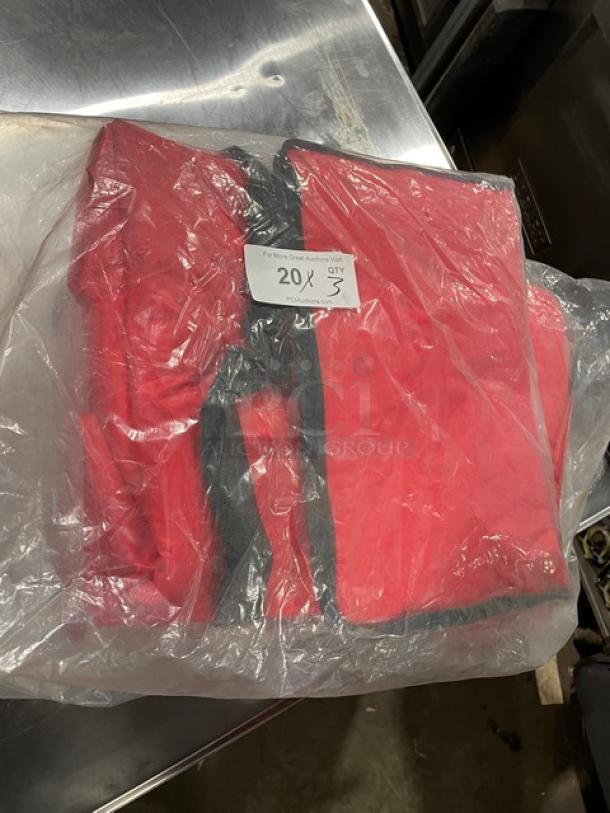 NEW Rubbermaid ProServe FG9F3800RED Red Pizza Delivery Bag, Insulated, Nylon, Medium, Holds 6 Pies, Sealed in Plastic.