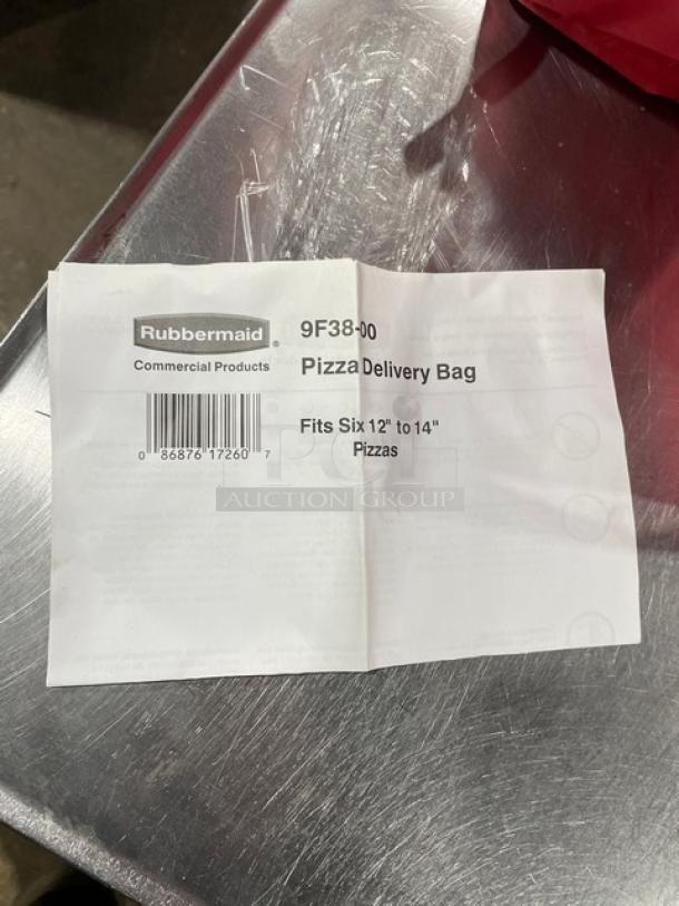 Rubbermaid ProServe FG9F3800RED Pizza Delivery Bag, red nylon, fits six 12"-14" pizzas, new condition, commercial use.