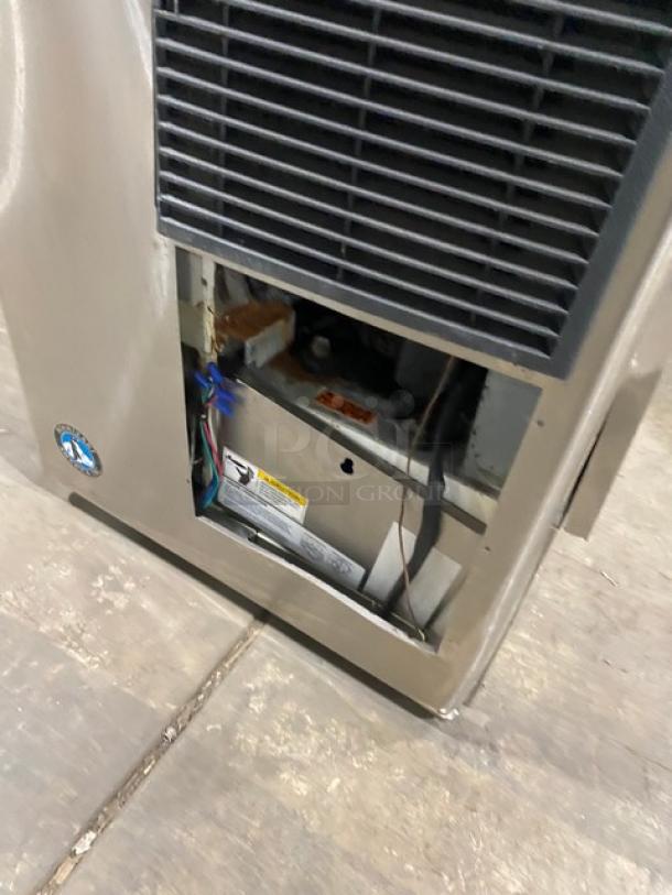 Hoshizaki Slim Line Ice Machine, Model KM-515MAH, stainless steel, air-cooled, 115-120V, visible interior wiring.