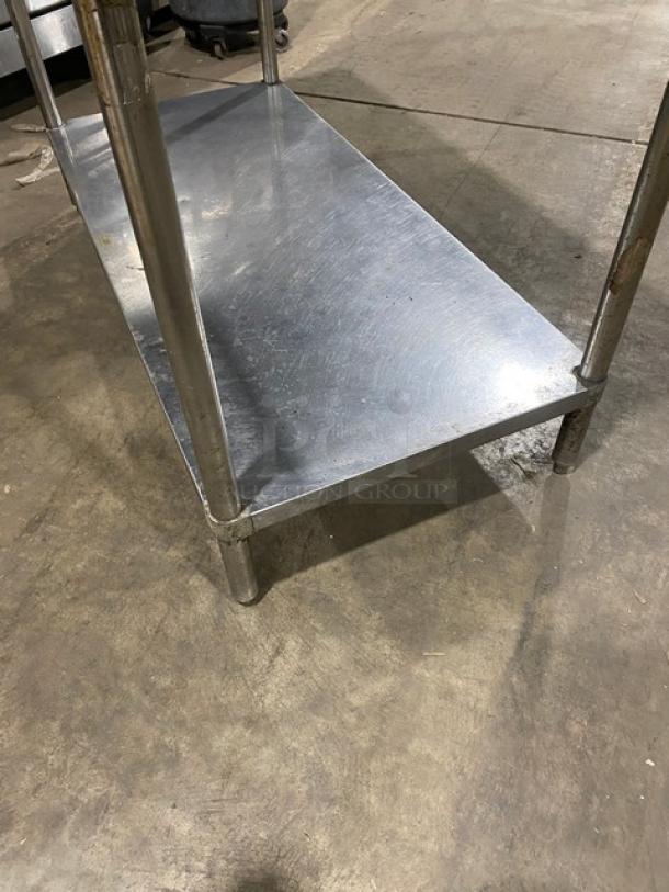 Sapphire stainless steel worktop table, single undershelf, sturdy legs, commercial use, used condition.