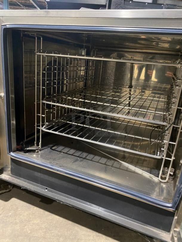 Electrolux Air-O-Convect commercial combi oven, Model AOS062GKP1, stainless steel, natural gas, touch controls, includes oven rack.