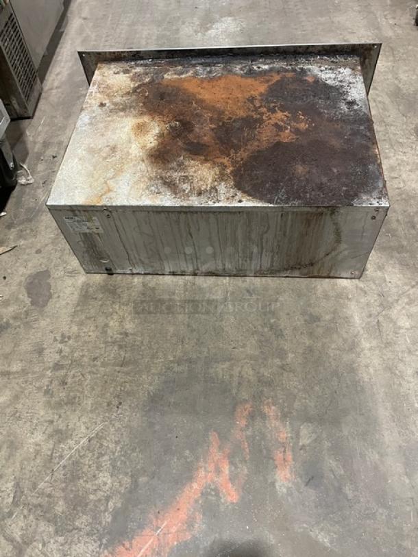 APW Wyott HDDi Series stainless steel warming drawer, Model HDDi1208BS, used condition with visible rust on top, features thermostatic controls, 208V, 1 phase.