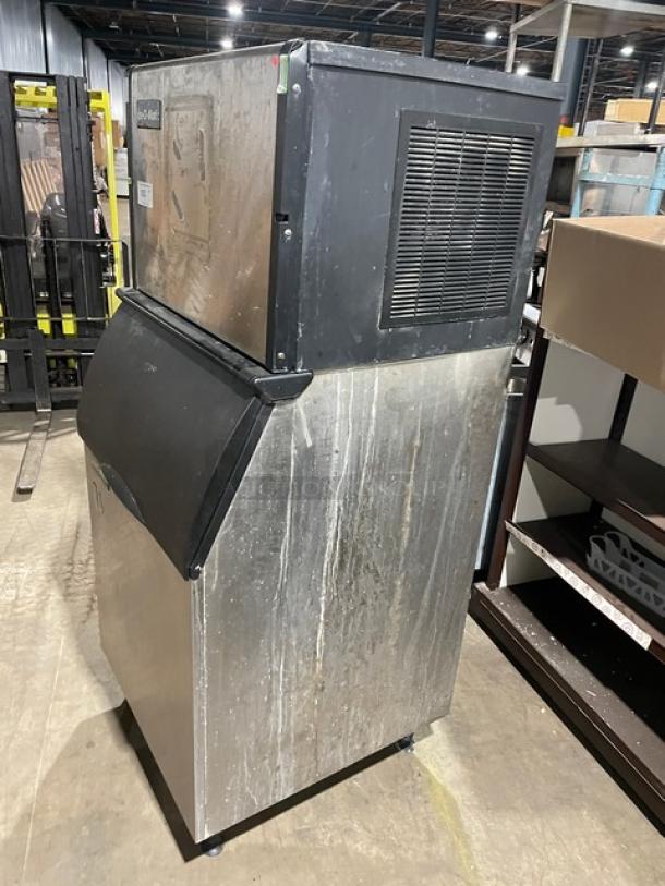 Ice-O-Matic ICE0400HA4 stainless steel ice machine/bin combo, electric, air-cooled, on legs, used condition, serial 10121280010892.