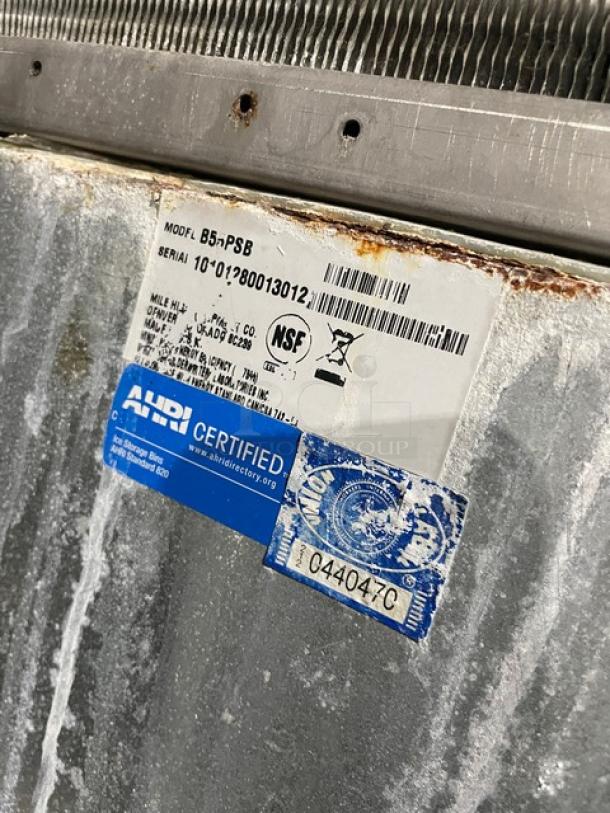 Ice-O-Matic ICE0400HA4 ice machine, stainless steel, NSF and AHRI certified labels, serial: 10121280010892, model: B5nPSB.