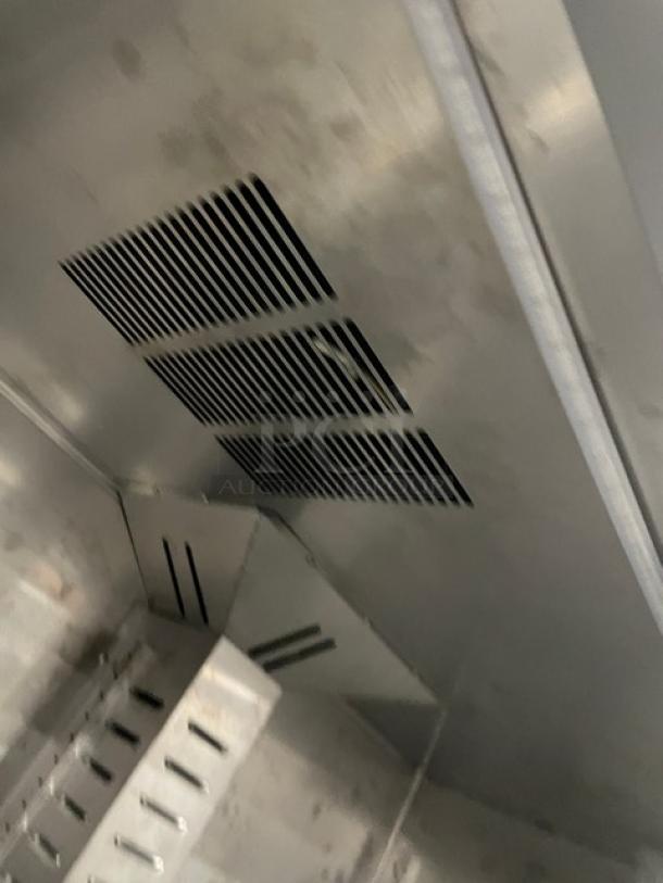 Hoshizaki Commercial Stainless Steel 2-Door Freezer, Model F2A-FS, with poly-coated rack; SN: K51765A, 115V 1 Phase.