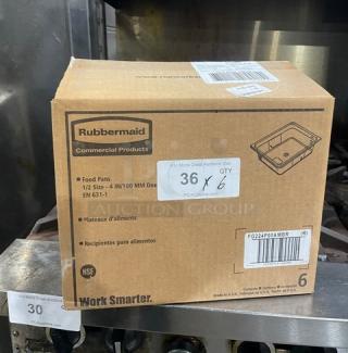 Rubbermaid Commercial Amber High Heat 1/2-Size 4" Deep Food Pan, Model FG224P00AMBR, new in box, NSF certified.