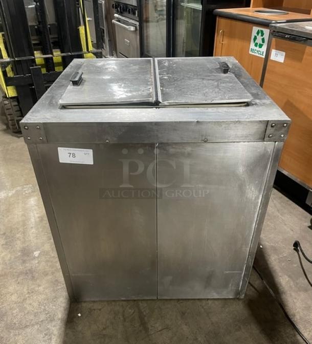 Master-Bilt DC-4DSE stainless steel ice cream dipping cabinet, flip lid, poly-coated wire rack, commercial use, 115V.