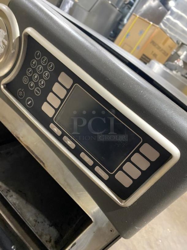 2018 Turbo Chef NGO rapid cook oven, countertop model, electric, 208/230V, 1 phase, on legs, control panel detail.