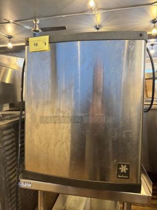 MANITOWOC QY0424A Ice Maker, 115V, stainless steel, good condition, visible brand logo, ID tag marked as item 16.