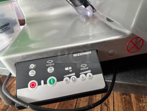 Bizerba L-23 Commercial Automatic Meat Slicer, 120V, stainless steel, control panel visible, excellent condition.