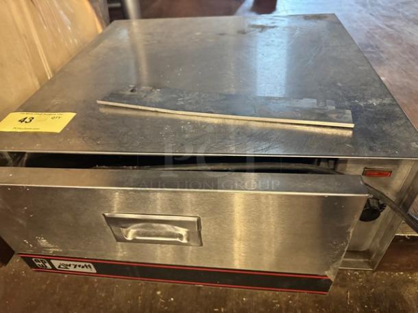 APW Wyott BW-30 Food Warming Drawer, 120V, stainless steel, used condition, slight surface wear, model label visible.