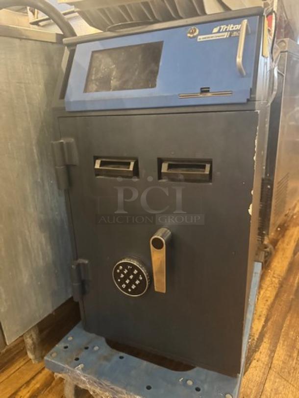 Triton VS8422 Smart Safe, black with dual slots, digital keypad, and handle. Good condition with minor wear.