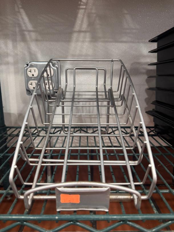 Metal counter display rack BIDX3 with open wire design, used condition, features orange price tag indicating $15.00.