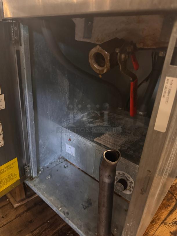 Frymaster SR14ESD Electric Fryer 208V, interior view showing control panel and components, used condition.