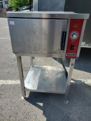 Vulcan VSX9000 Steamer, 208/240V, stainless steel, freestanding unit, visible control panel and shelf, used condition.