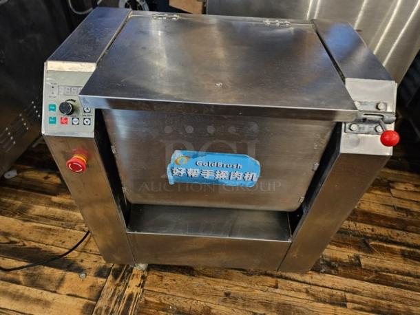 Gold Brush GB L80 dough mixer, 110V, stainless steel, tested and working, control panel with buttons, visible brand label.