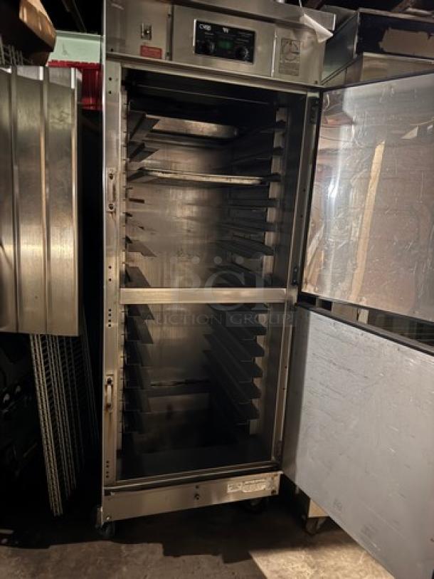 CVAP WINSTON HA4522GE Holding Cabinet, stainless steel, multiple racks, clean interior, visible control panel, excellent condition.