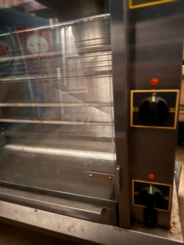 Sodir by EQUIPEX RBE8 commercial rotisserie, stainless steel, visible controls, 208/240V, used condition.