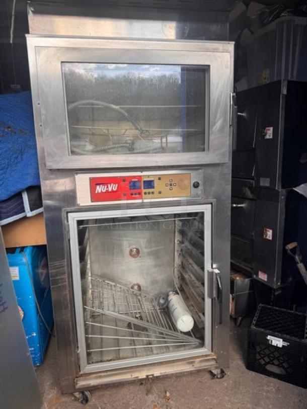 Nu Vu SUB-123P Proofer & Oven Combo, stainless steel, dual compartments, visible controls, good condition.