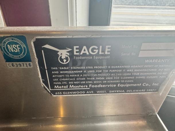 EAGLE 3 Compartment Bar Sink, stainless steel, NSF certified, model and serial numbers blank, by Metal Masters Foodservice Equipment Co.