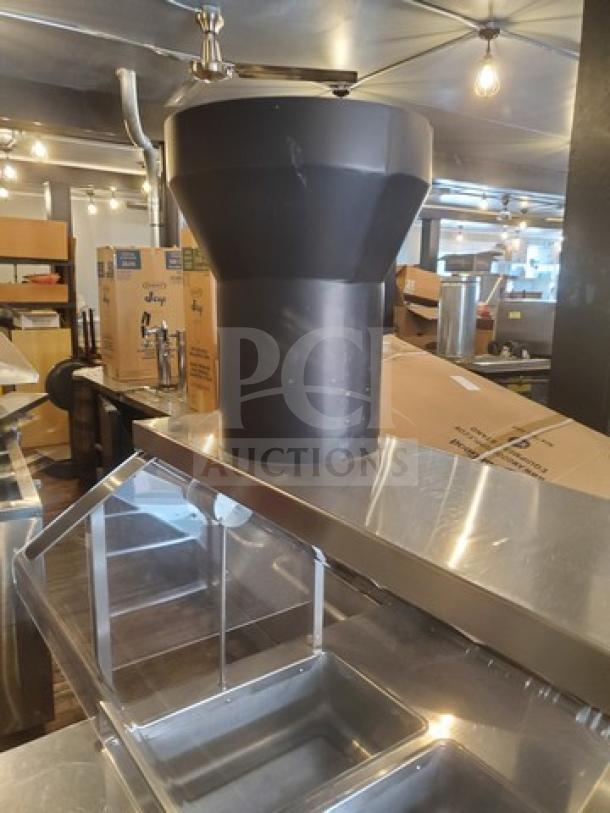 Colorpoint 5 bay steam table, 120V, stainless steel, with protective lids, excellent condition, suitable for commercial use.