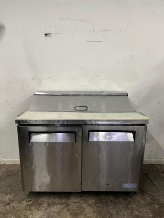 Turbo Air MST-48 M3 Series 48in sandwich/salad prep table, stainless steel, used condition, visible M3 Series label.