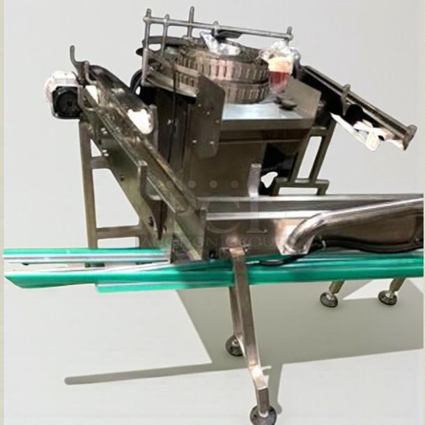 Industrial Stainless Steel Conveyor System, premium condition, adjustable speed, fully tested, model CONV-L-LINE-0427.