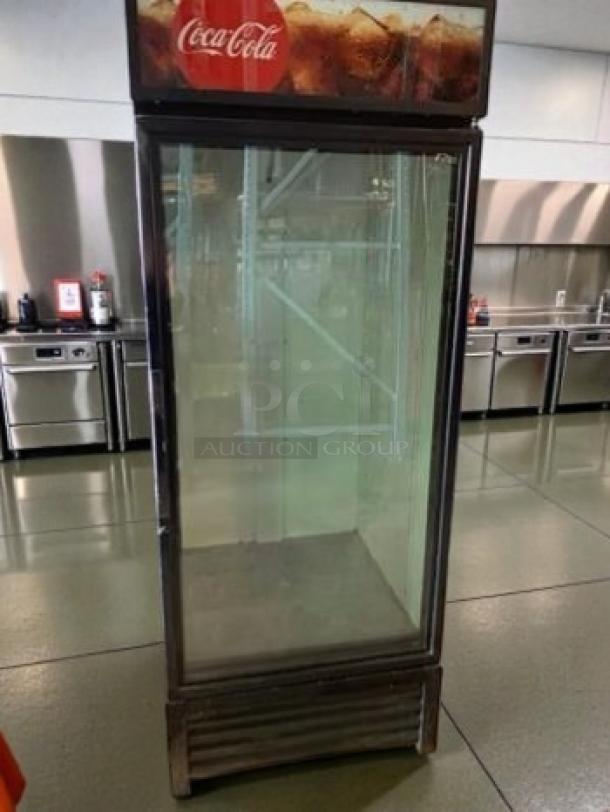 True GDM-26-HC-TSL01 commercial glass door merchandiser refrigerator, premium condition, fully tested. UL listed, 115V.