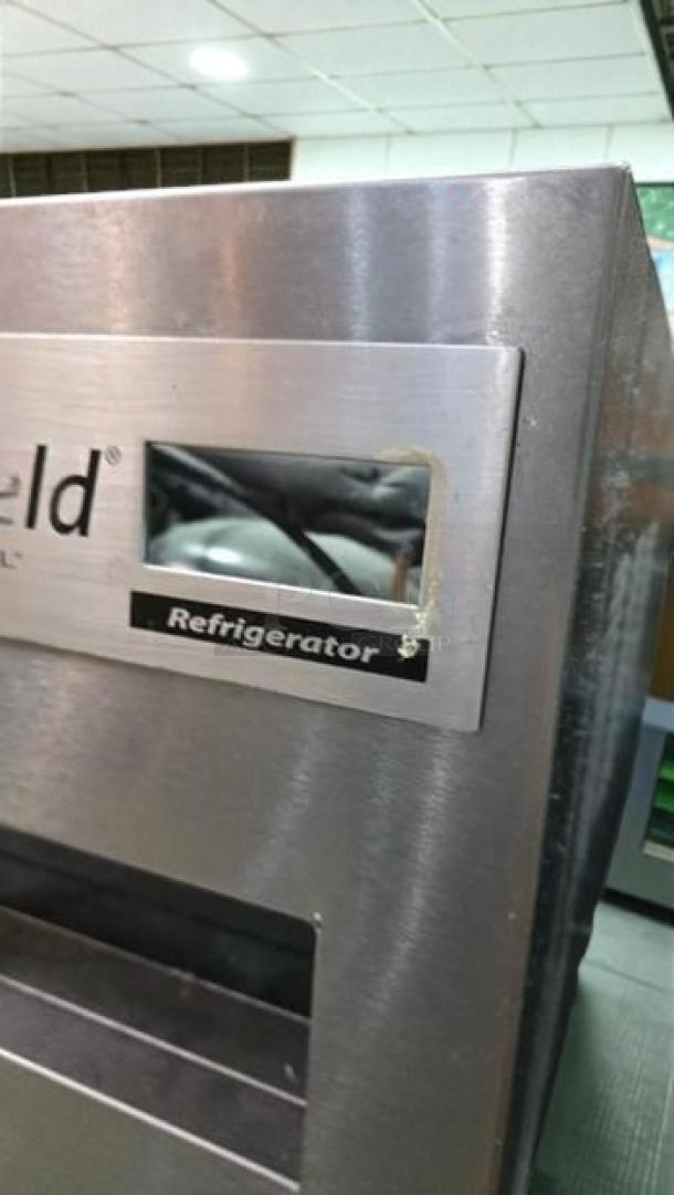 Delfield 2-Section Reach-In Refrigerator, stainless steel, excellent condition, 115V, UL Listed, model DEL-L-REF-0556.