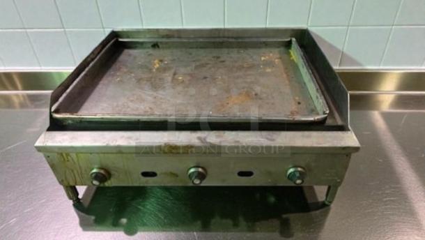 Premium 36" Commercial Gas Countertop Griddle, 3 Burners, heavy-duty, fully tested, operational, model GRDL-M-36-0557.
