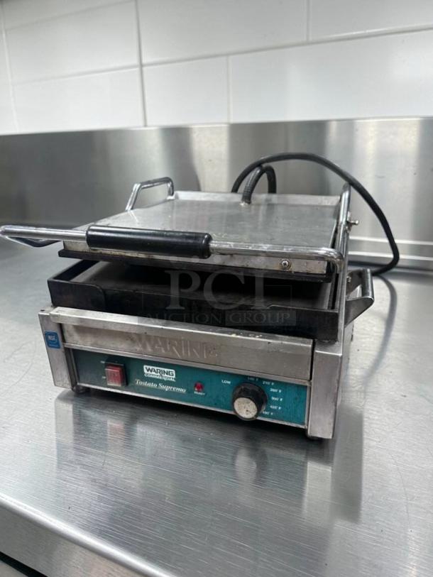 Waring Commercial WFG275 Tostato Supremo Panini Grill, stainless steel, 120V, UL listed, fully tested, premium condition.