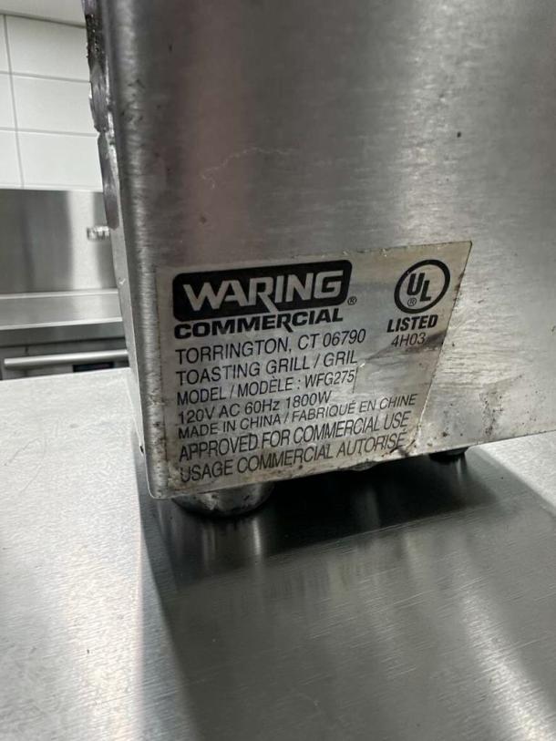 Waring Commercial WFG275 Panini Grill, premium condition, UL listed, 120V, fully operational, Torrington, CT, USA.