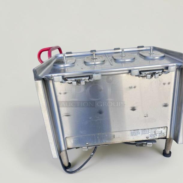 Crathco CS-4E/2D/3D-16 beverage dispenser in excellent condition, four bowls, NSF & UL listed, stainless steel.