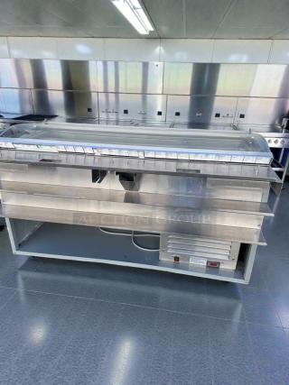 Commercial refrigerated deli display case with glass sneeze guard, excellent condition, fully operational model DEL-L-REF-0576.
