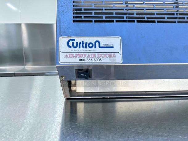 Curtain Products IBD-2-36-1-SS air curtain, superb condition, UL Listed, fully tested, 36", with label and power switch visible.