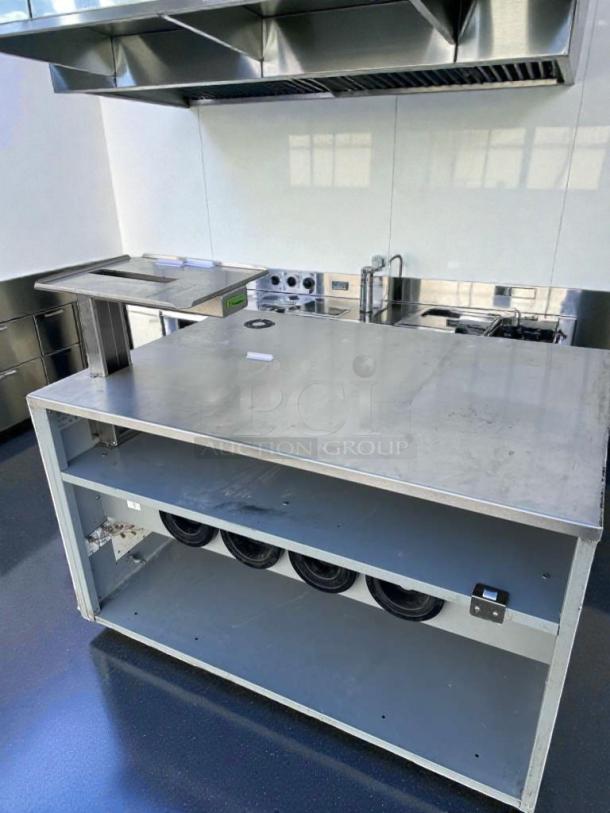 Commercial heated holding cabinet, 48" pass-through, stainless steel, overhead heat shelf, fully tested, model HOT-M-HOLD-0578.