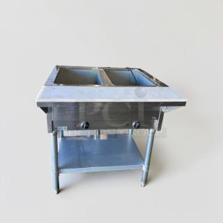 GSW ST-2WOE-12 commercial electric steam table, 2-well food warmer, ETL listed, exceptional condition, fully tested operational.