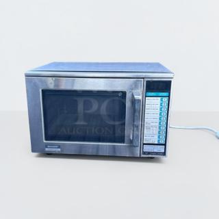 Sharp R-22GT commercial microwave oven, 1200W, stainless steel, excellent condition, fully tested, with digital controls.