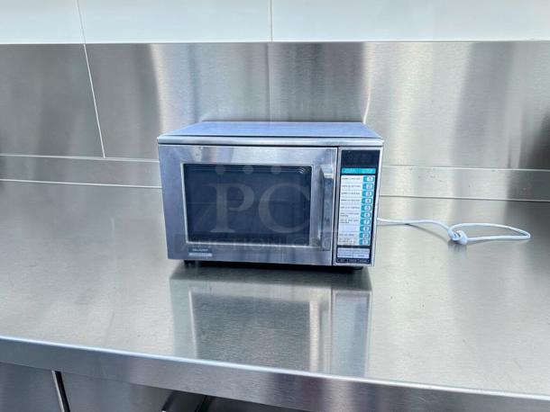 Sharp R-22GT commercial microwave oven, 1200W, stainless steel, superb condition, fully tested, operational.
