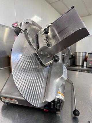 Berkel 909/1 Commercial Meat Slicer, immaculate condition, heavy-duty, manual, 115V, NSF certified, fully tested.