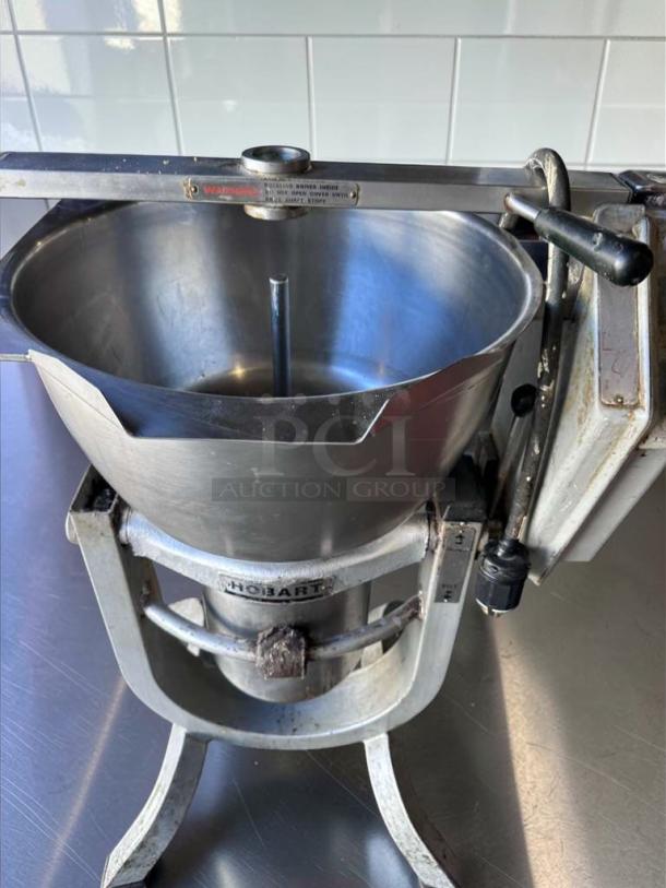 Hobart Commercial Vertical Cutter Mixer, stainless steel, excellent condition, fully tested, visible label, heavy-duty model.