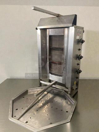 Intek AX-VB3 commercial gas vertical broiler, natural gas, exceptional condition, fully tested, stainless steel, model INT-L-GYR-0081.