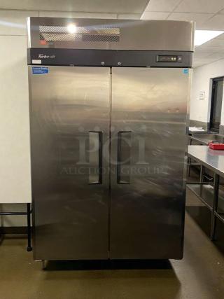Turbo Air M3F47-2 commercial reach-in freezer, stainless steel, dual-door, excellent condition, fully tested, 115V, single phase.