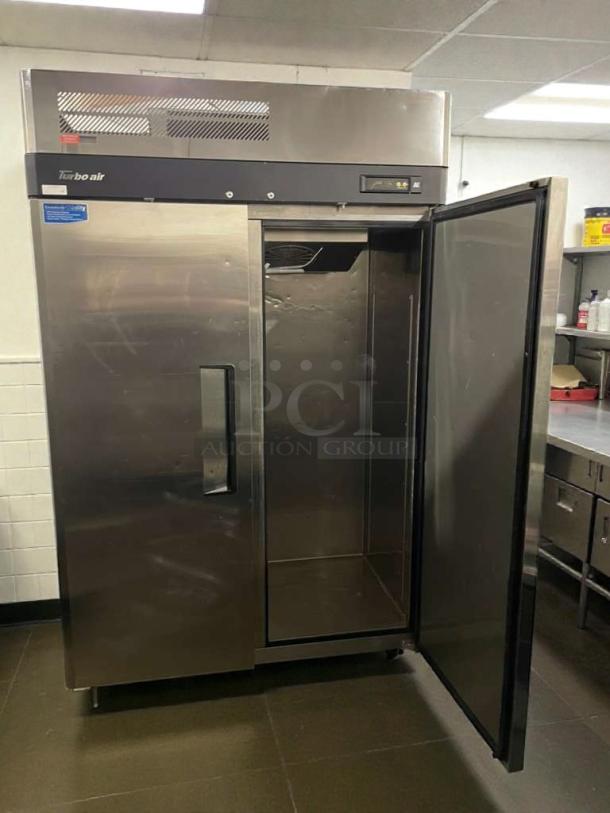 Turbo Air M3F47-2 commercial reach-in freezer, stainless steel, exceptional condition, 115V single phase, Long Beach, USA.