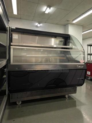 Turbo Air TOM-50LB commercial display refrigerator, top-tier condition, 120V, fully tested, glass front, black exterior.